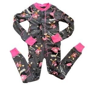 NWTS Lazy One Brown Bear Flapjacks one pc girls hockey Pajamas, sz 2